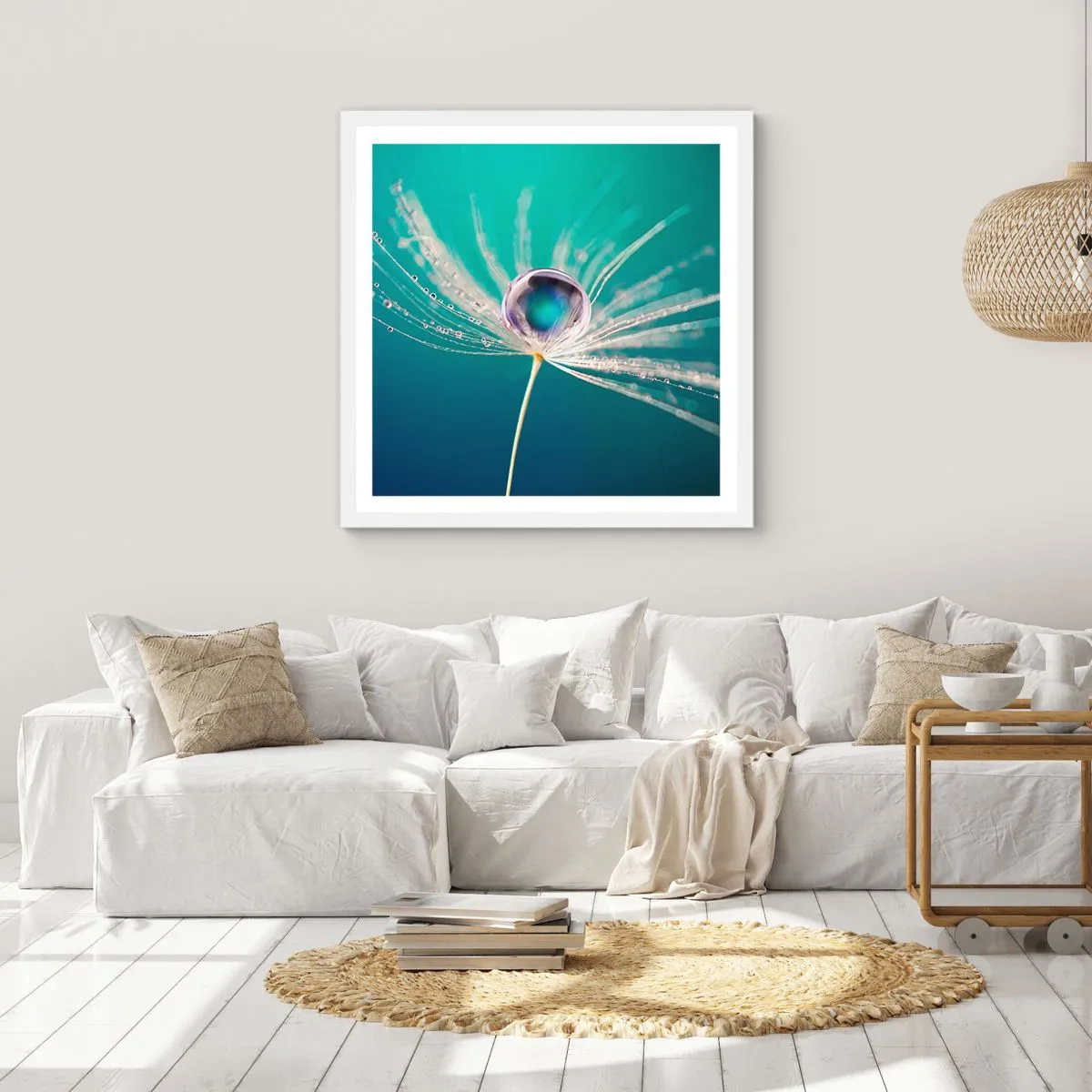 Póster en marco blanco - Momento místico - 60x60 cm