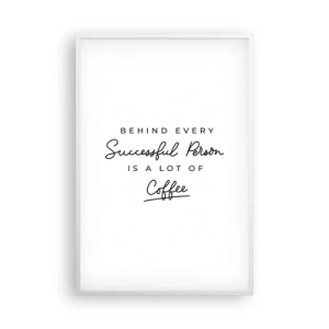 Póster en marco blanco - El secreto del éxito - 61x91 cm