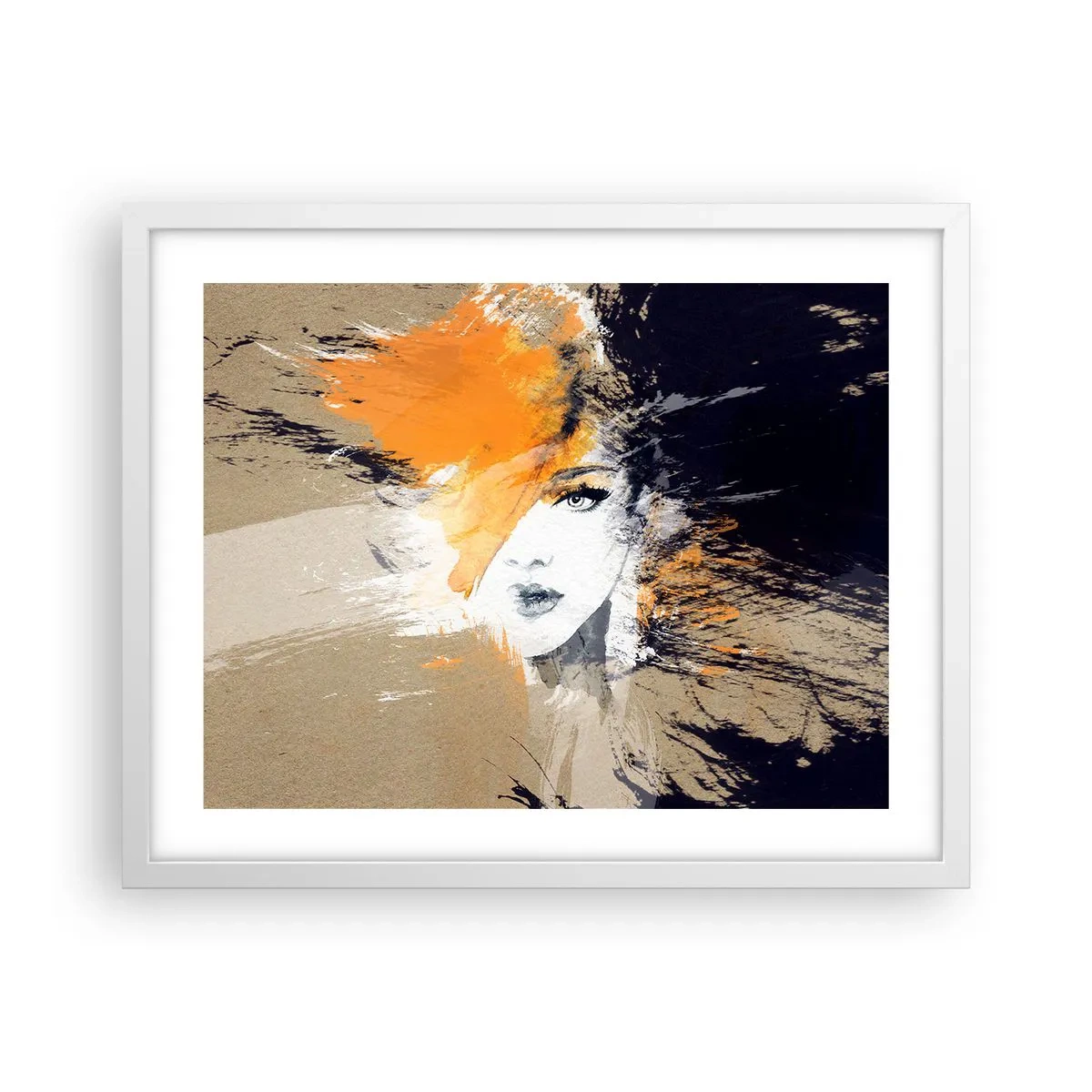 Póster en marco blanco - Y se convierte en luz - 50x40 cm