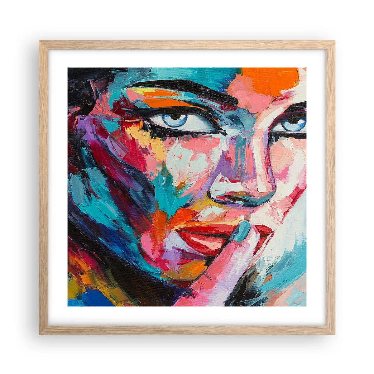 Póster en marco roble claro - Nuestro primer secreto - 50x50 cm