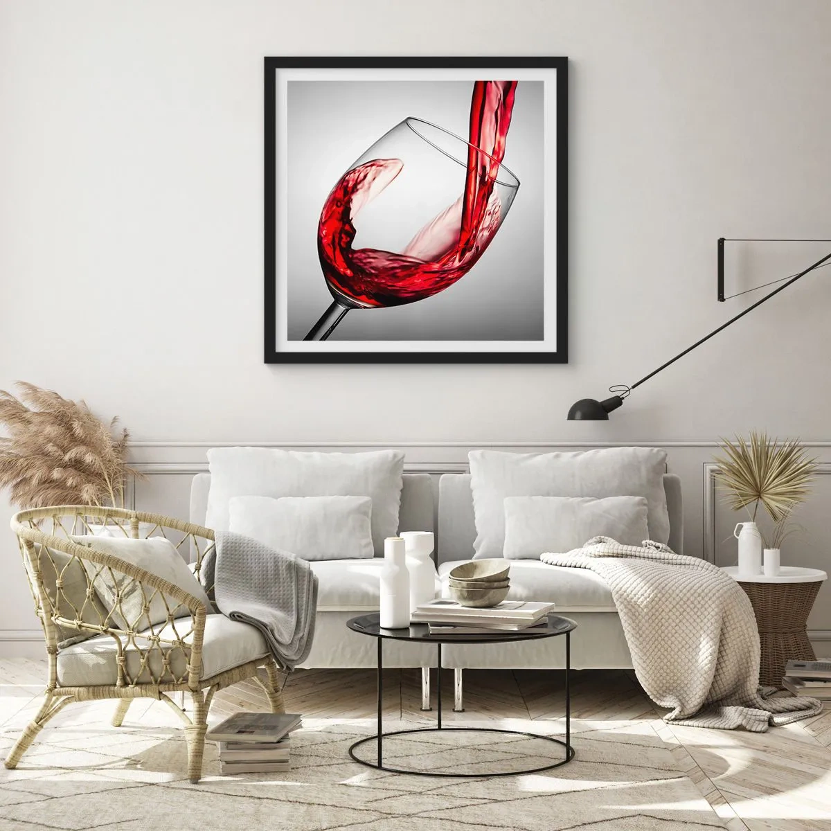 Póster en marco negro - Color - Movimiento - Sonido - 40x40 cm