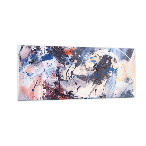 Cuadro sobre vidrio - Impresiones sobre Vidrio - Danza loca de la abstracción - 100x40 cm