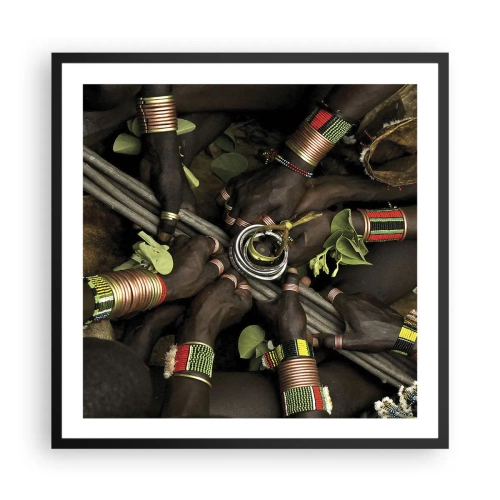 Póster en marco negro - Estamos juntos - 60x60 cm