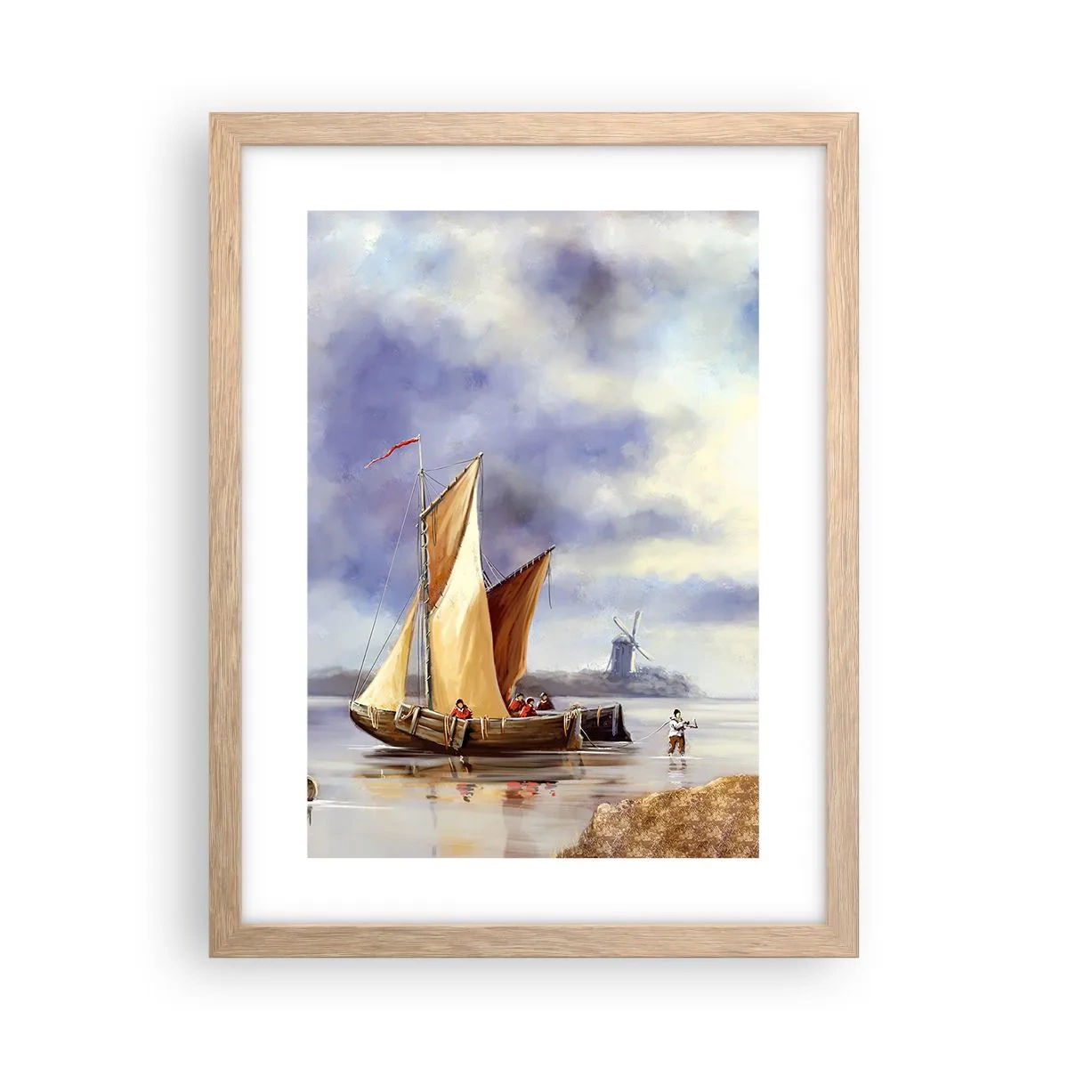 Póster en marco roble claro - El regreso de los marineros - 30x40 cm