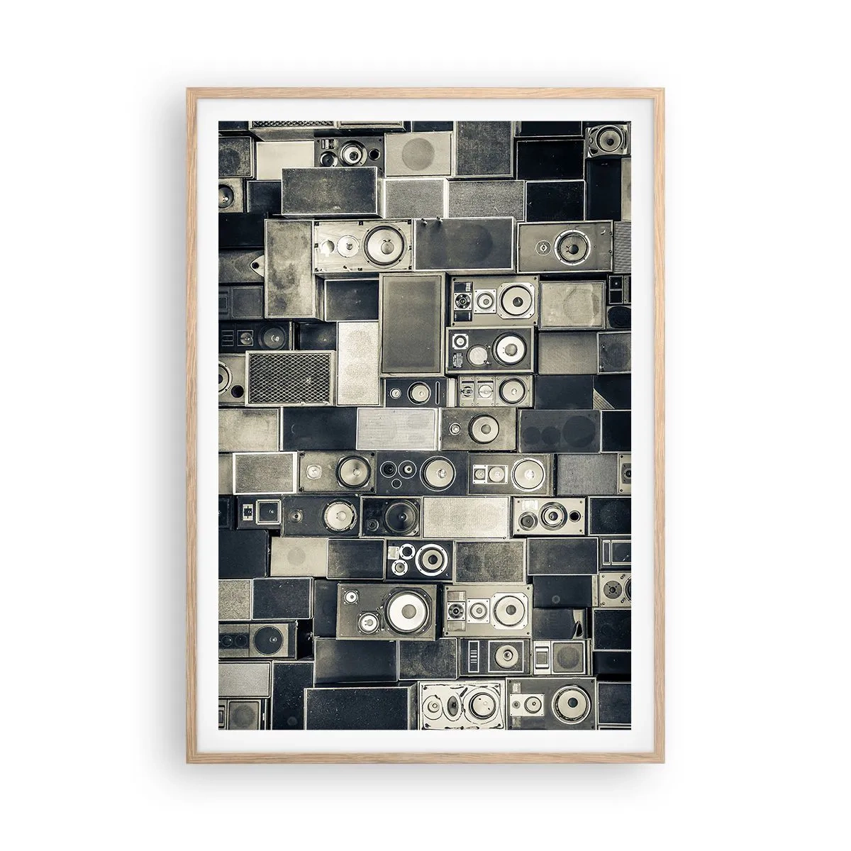Póster en marco roble claro - Y todo fluye - 70x100 cm