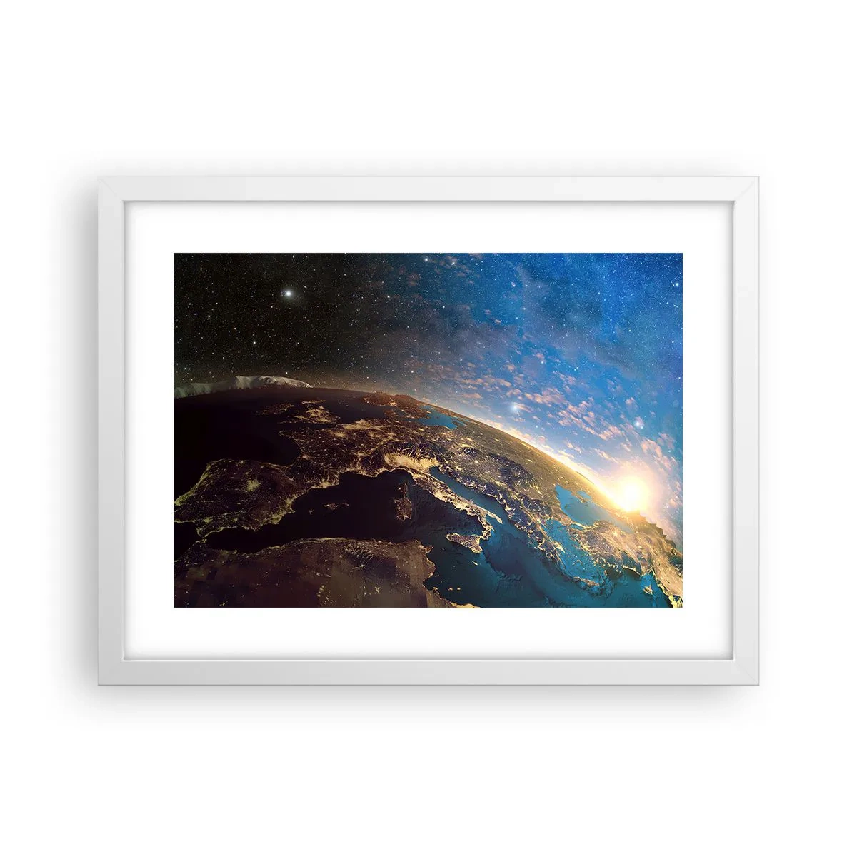 Póster en marco blanco - Mirémonos a nosotros mismos desde la distancia - 40x30 cm