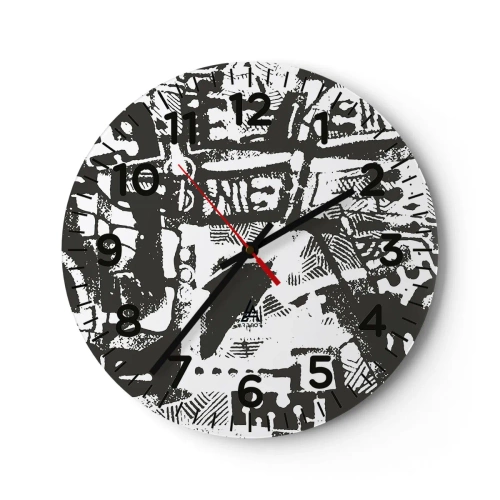 Reloj de pared - Reloj de vidrio - ¿Orden o caos? - 40x40 cm