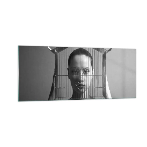 Cuadro sobre vidrio - Impresiones sobre Vidrio - Un retrato algo surrealista - 100x40 cm