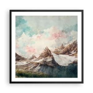 Póster en marco negro - Filos rocosos - 60x60 cm