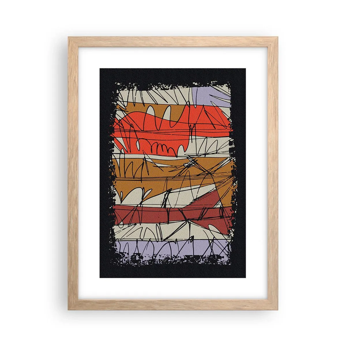 Póster en marco roble claro - Composición espontánea - 30x40 cm