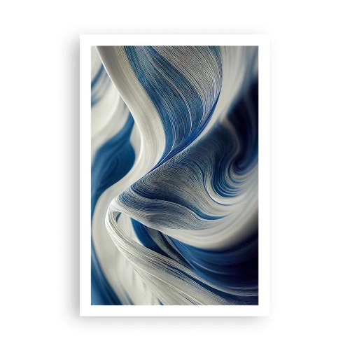 Póster - Fluidez de azul y blanco - 61x91 cm