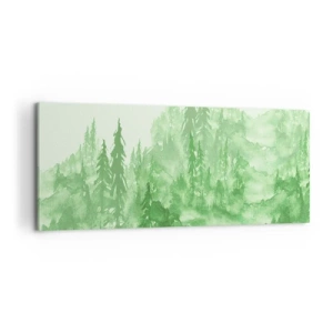 Cuadro sobre lienzo - Impresión de Imagen - Difuminado con niebla verde - 100x40 cm