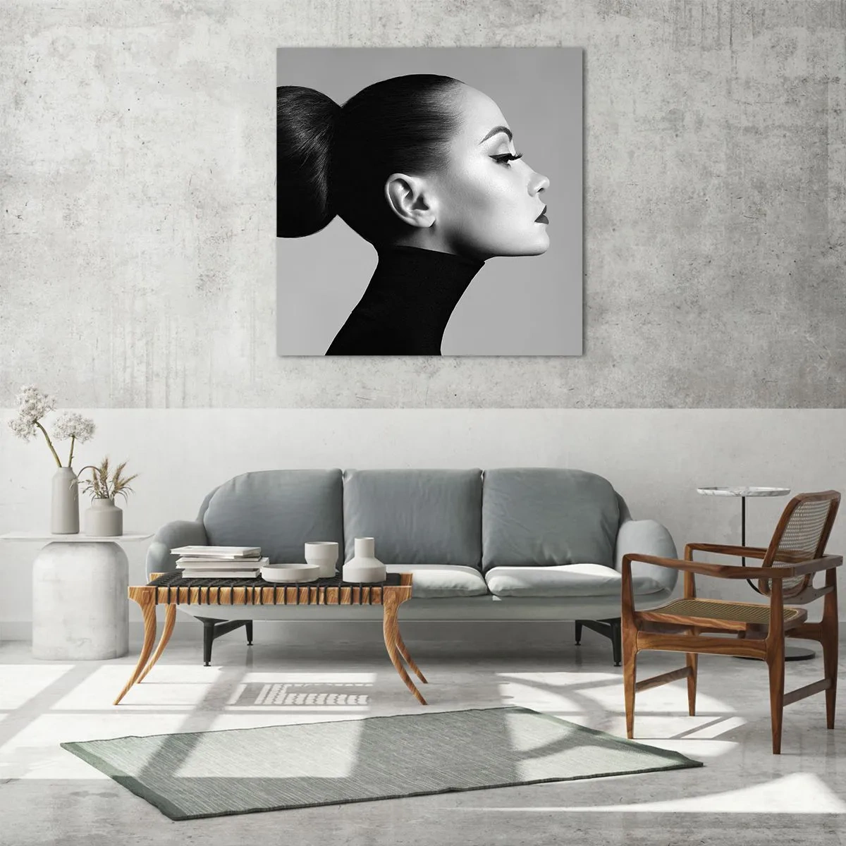 Cuadro sobre vidrio - Impresiones sobre Vidrio - Nefertiti contemporánea - 70x70 cm