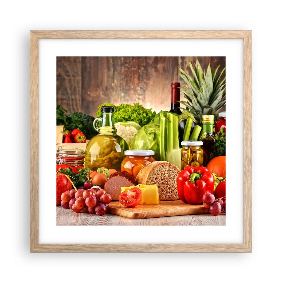 Póster en marco roble claro - La mesa está lista - 40x40 cm