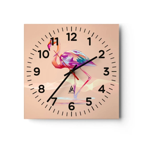 Reloj de pared - Reloj de vidrio - Pájaro de las buenas emociones - 40x40 cm