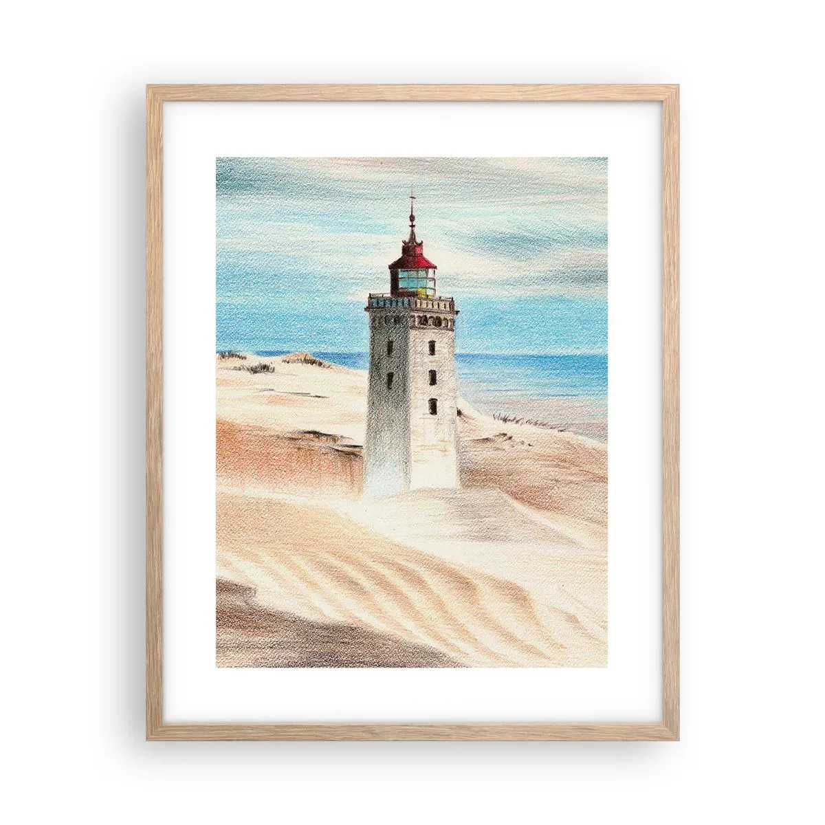 Póster en marco roble claro - Siempre mirando al mar - 40x50 cm