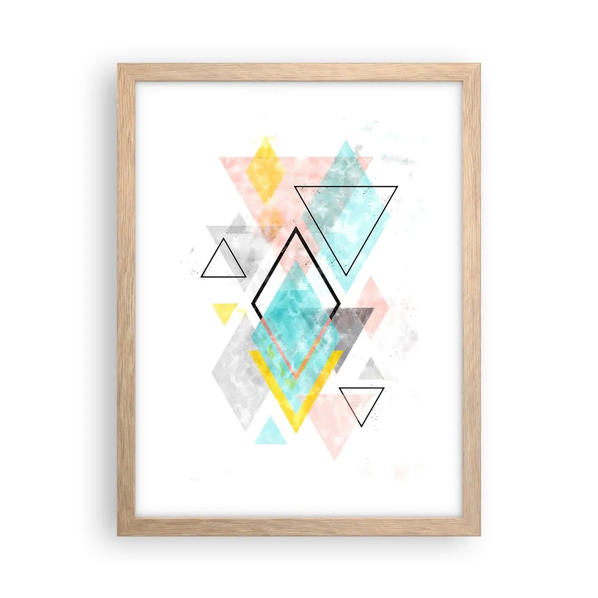 Póster en marco roble claro - Un juego geométrico - 30x40 cm
