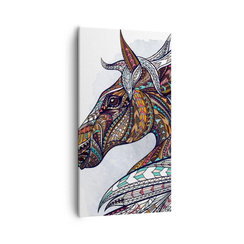 Cuadro sobre lienzo - Impresión de Imagen - El corcel de un guerrero celta - 55x100 cm
