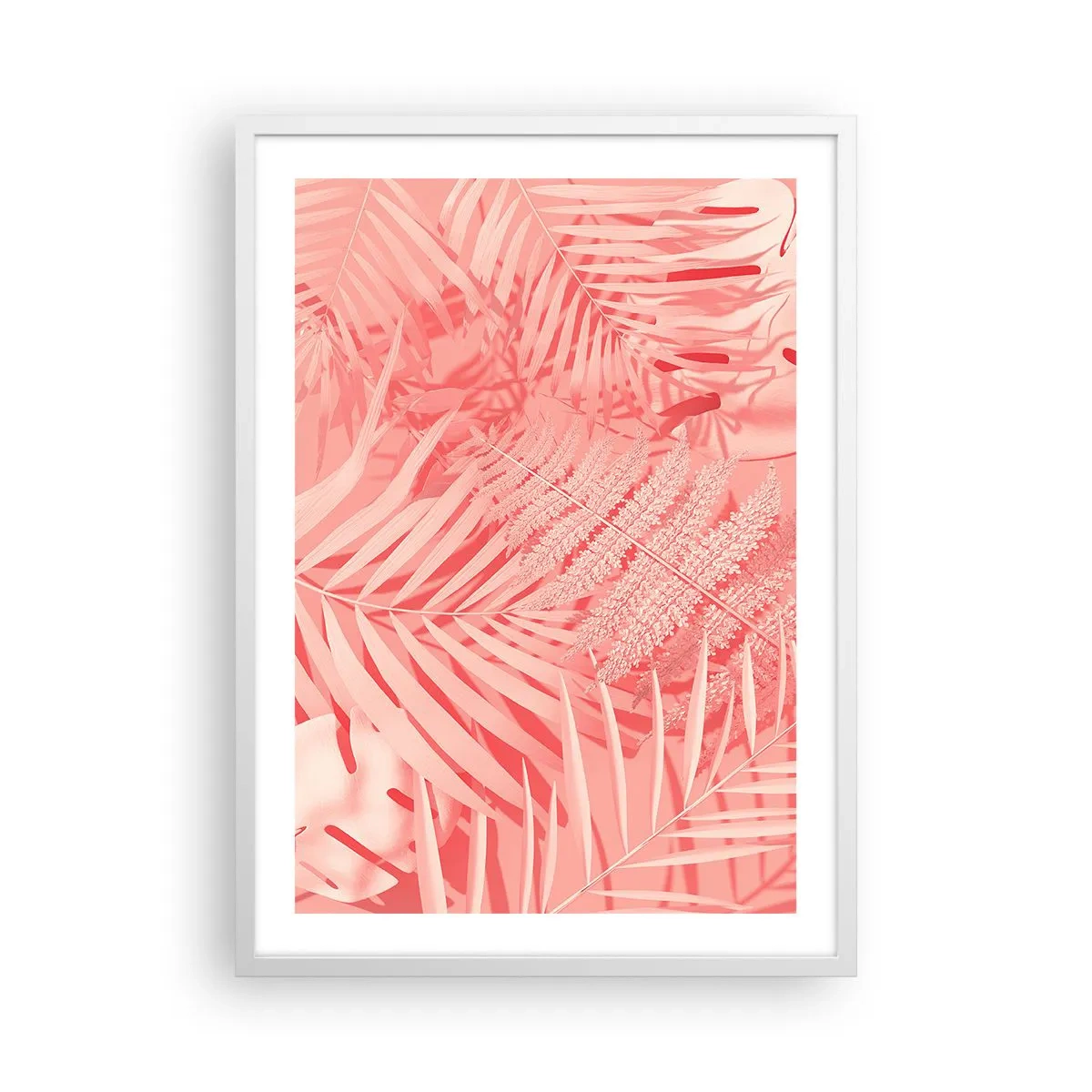 Póster en marco blanco - Concepto rosa - 50x70 cm
