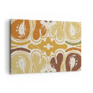 Cuadro sobre lienzo - Impresión de Imagen - Patrones abstractos cálidos en amarillos y marrones. - 120x80cm - Abstracción sentimental - Decoración de pared moderna para salón y dormitorio ARTTOR