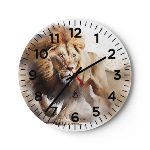 Reloj de pared - Reloj de vidrio - El rey ha partido - 30x30 cm