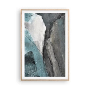 Póster en marco roble claro - Abstracción: rocas y hielo - 61x91 cm
