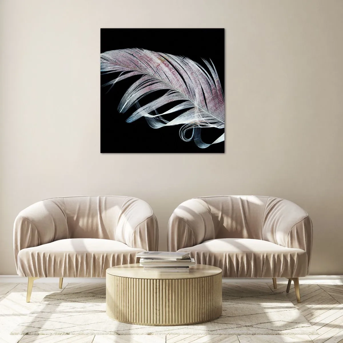 Cuadro sobre vidrio - Impresiones sobre Vidrio - Piensa en el tacto - 50x50 cm