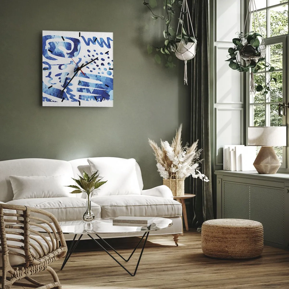 Reloj de pared - Reloj de vidrio - Vuelta a las raíces - 30x30 cm