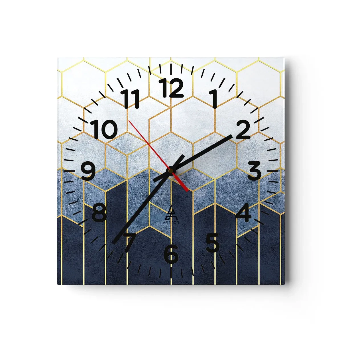 Reloj de pared - Reloj de vidrio - Composición rítmica visual - 30x30 cm