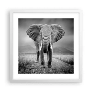 Póster en marco blanco - El anfitrión da la bienvenida - 40x40 cm