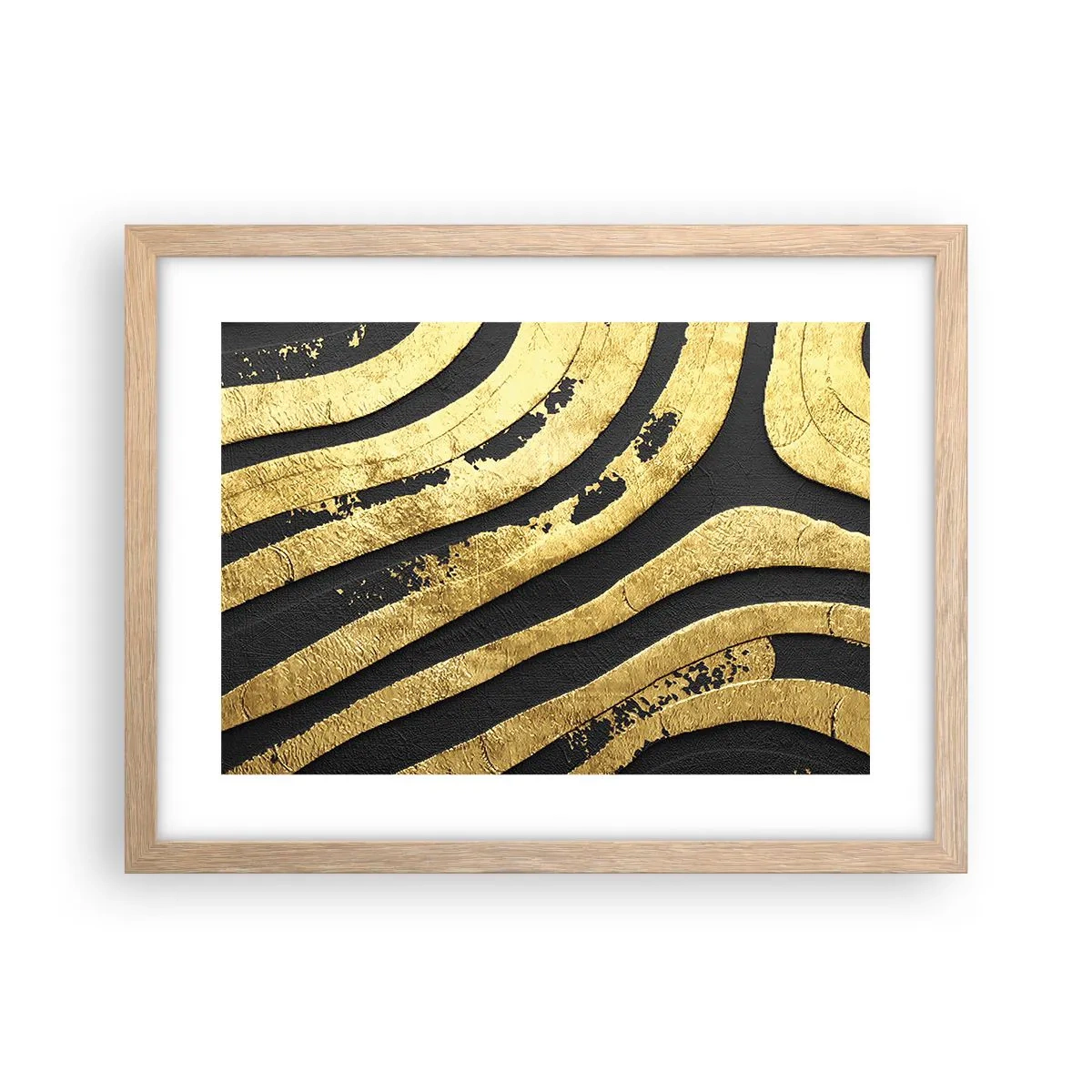 Póster en marco roble claro - Todo fluye - 40x30 cm