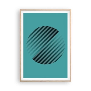 Póster en marco roble claro - El círculo: una variación geométrica - 70x100 cm