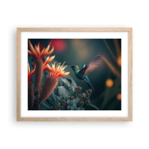 Póster en marco roble claro - Una vida verdaderamente colorida - 50x40 cm