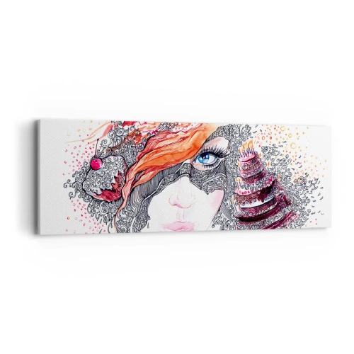 Cuadro sobre lienzo - Impresión de Imagen - Con ella cada día es una fiesta - 90x30 cm