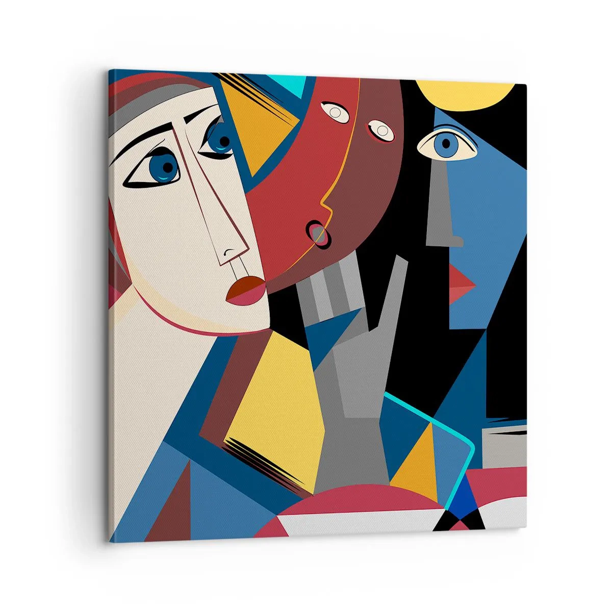 Cuadro sobre lienzo - Impresión de Imagen - Conversación cubista - 60x60 cm