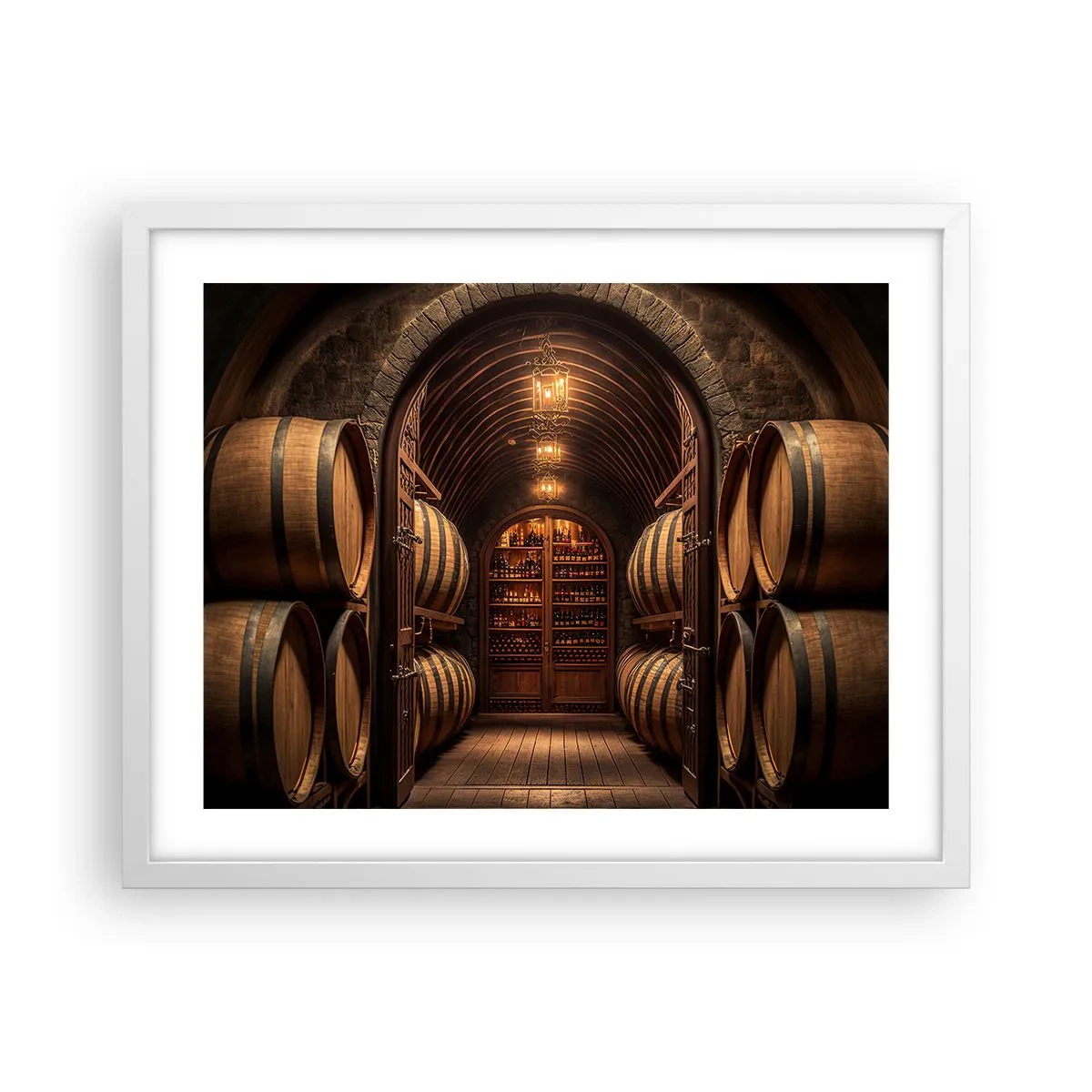 Póster en marco blanco - Sótano atmosférico - 50x40 cm