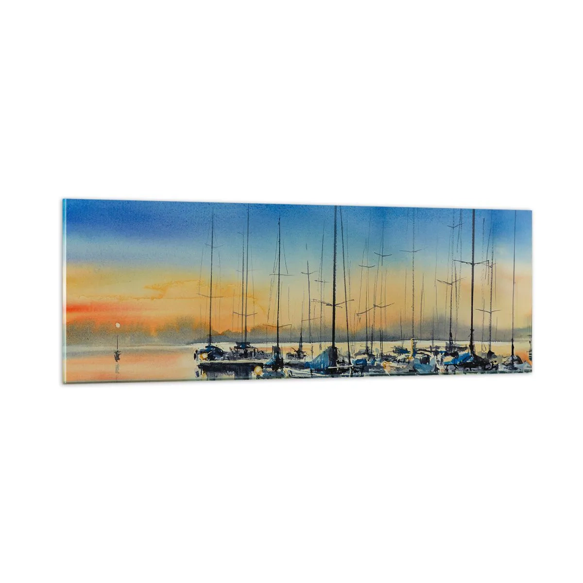 Cuadro sobre vidrio - Impresiones sobre Vidrio - El final de un buen día - 90x30 cm