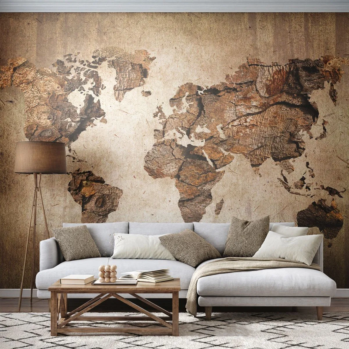 Fotomural Premium Canvas - El descubrimiento del mundo - Mapa del mundo, Continentes, Viajes - 150x105 cm