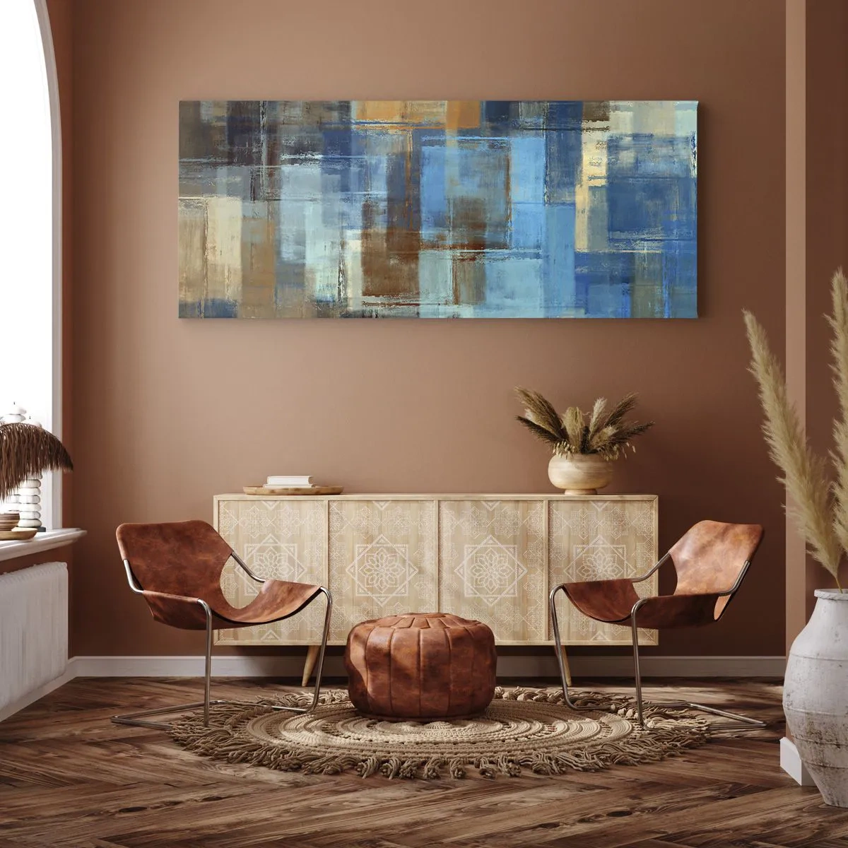 Cuadro sobre lienzo - Impresión de Imagen - A través del velo azul - 100x40 cm