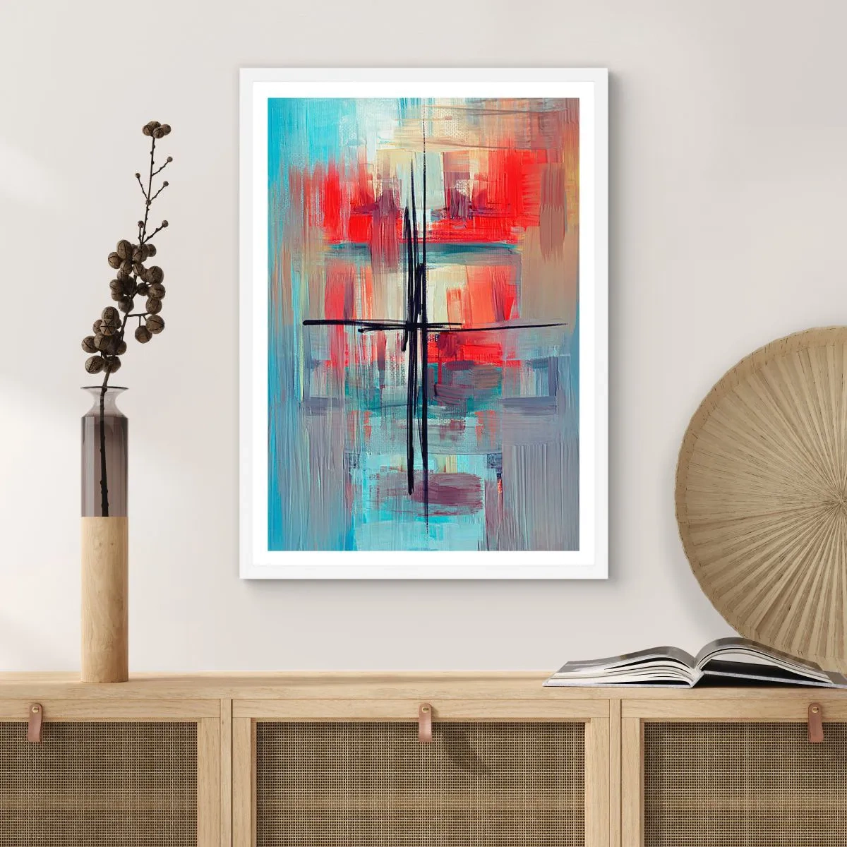 Póster en marco blanco - Paisaje en una dimensión desconocida - 50x70 cm