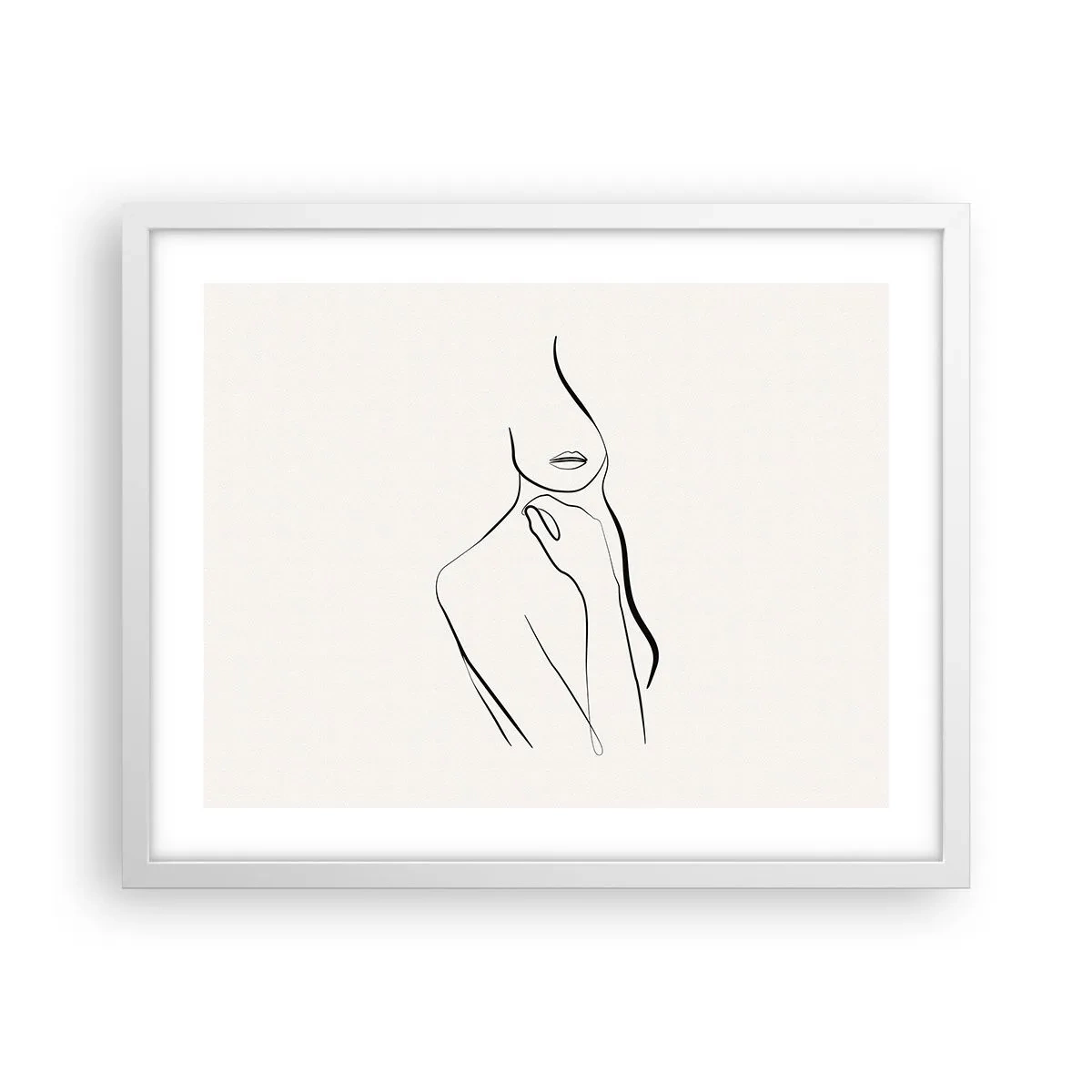 Póster en marco blanco - Una ola de melancolía - 50x40 cm