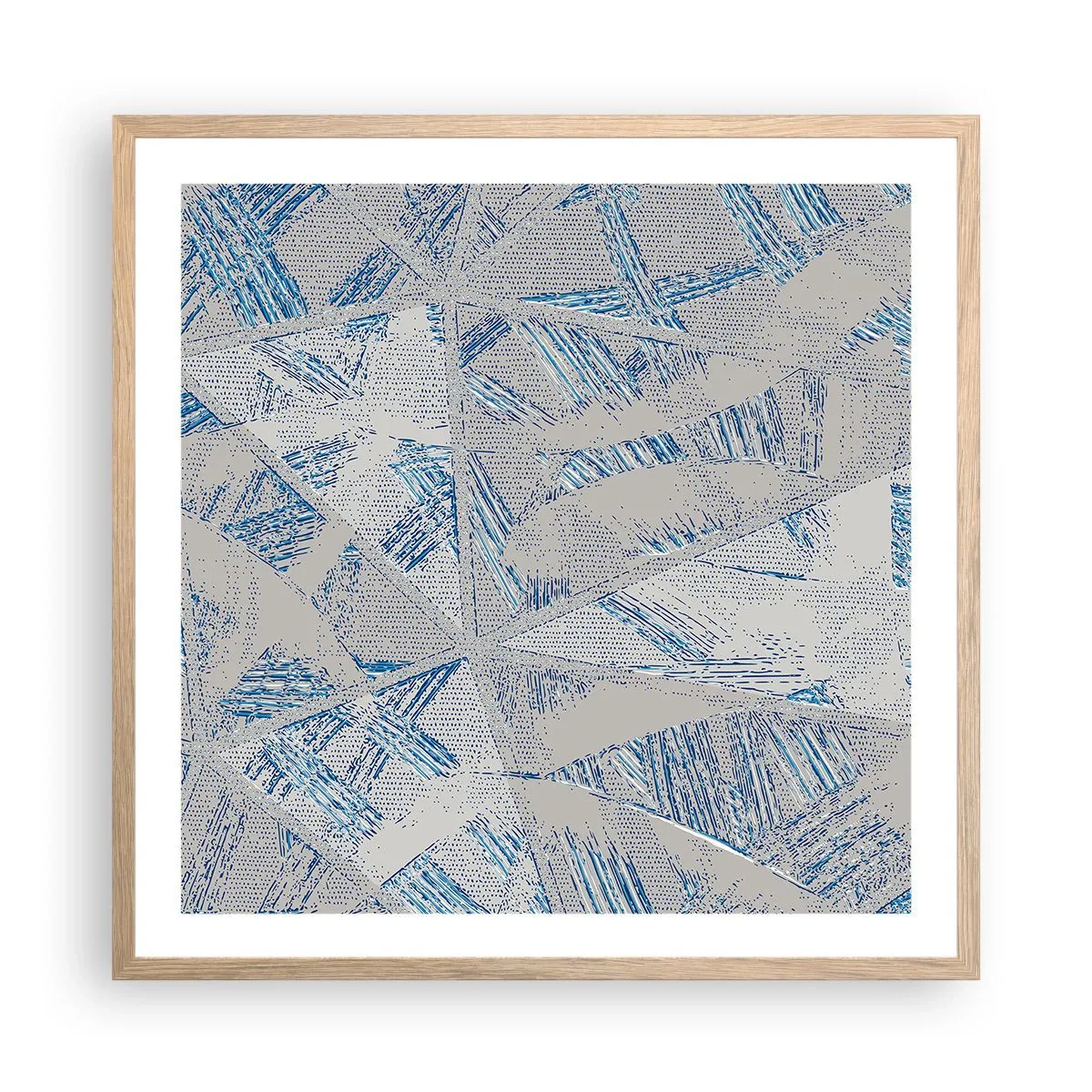 Póster en marco roble claro - En un laberinto gris azulado - 60x60 cm