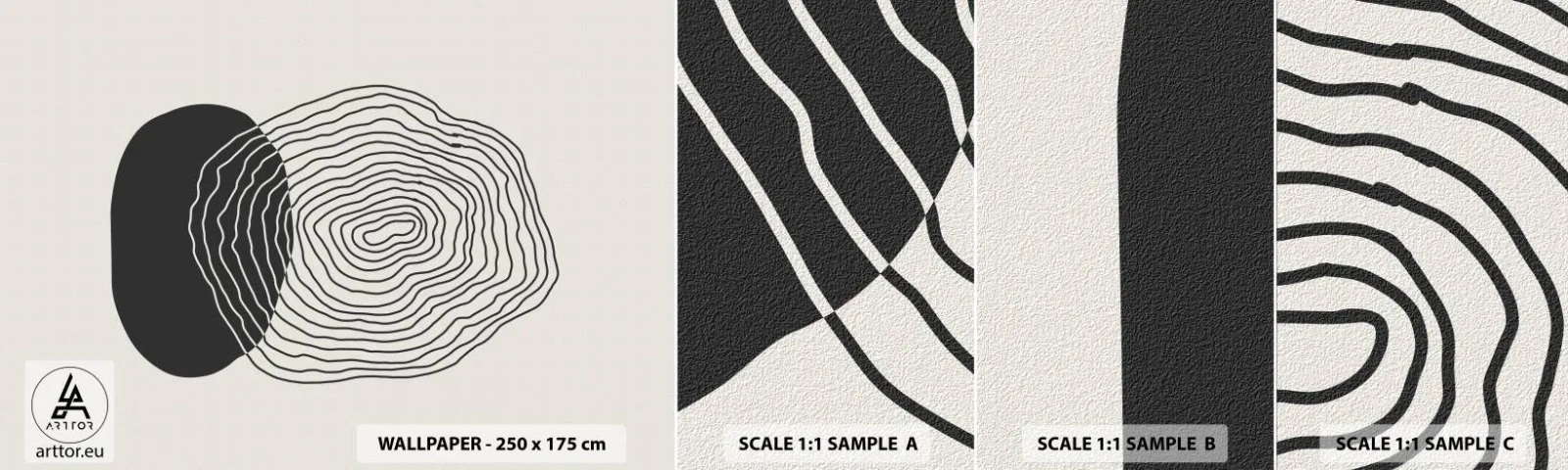 Muestra de fotomural autoadhesivo Deluxe Sticker - Persistencia y vibración - Abstracción, Pedazo, Gráficos - 100x30 cm