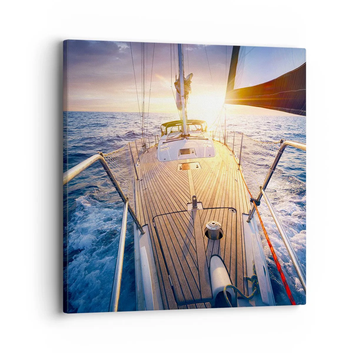 Cuadro sobre lienzo - Impresión de Imagen - Corriendo sobre las olas - 40x40 cm