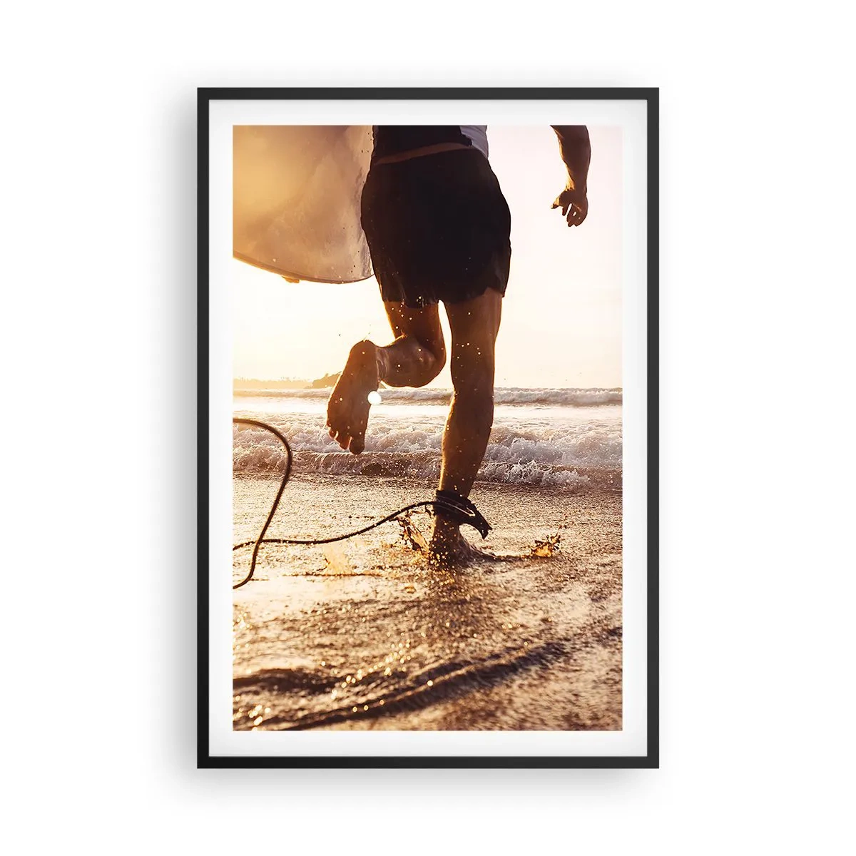 Póster en marco negro - Para enfrentar la ola - 61x91 cm