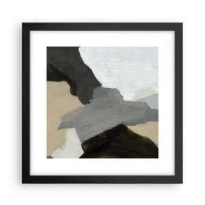 Póster en marco negro - Abstracción: partes del gris - 30x30 cm