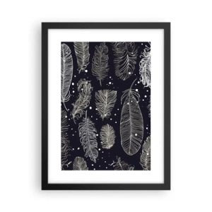 Póster en marco negro - Encaje de plumas - 30x40 cm