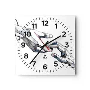 Reloj de pared - Reloj de vidrio - Un buen gesto - 40x40 cm