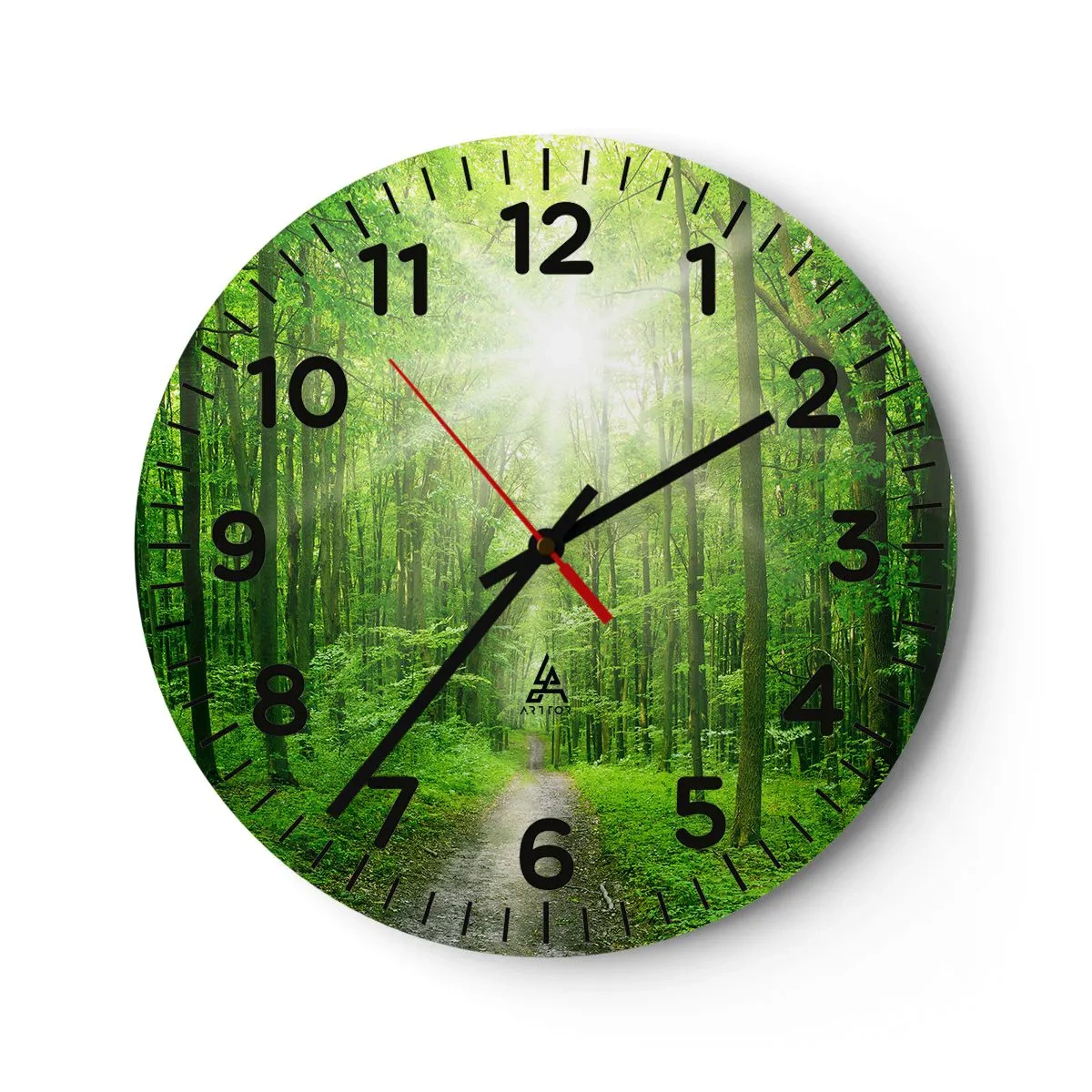 Reloj de pared - Reloj de vidrio - Catedral verde - 40x40 cm