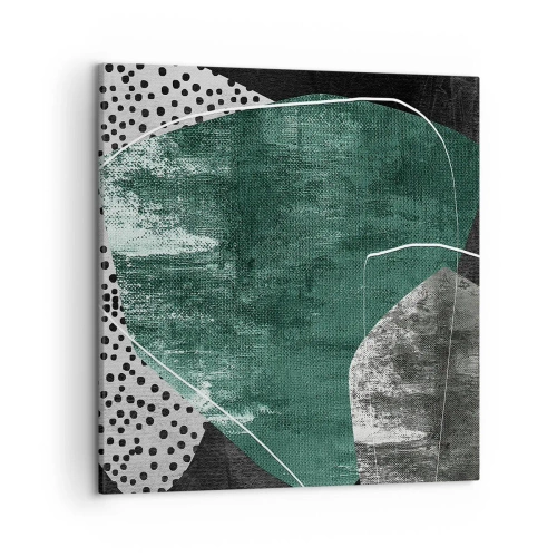 Cuadro sobre lienzo - Impresión de Imagen - Abstracción colorista con un copo de oro - 50x50 cm